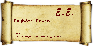 Egyházi Ervin névjegykártya