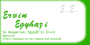 ervin egyhazi business card